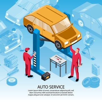 Auto Service Isometric Background