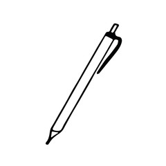 pen hand drawn in doodle scandinavian minimalism style. single element design icon, sticker. school, office, write study, writing