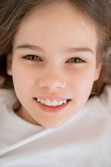 portrait beautiful teen girl long blond hair