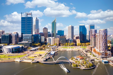 Top view of perth city and harbour