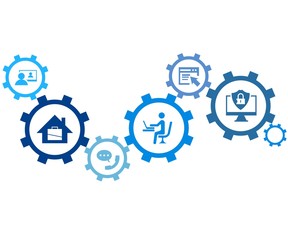 Home Office, Technology Freelance Buisness, Working from home - vector illustration