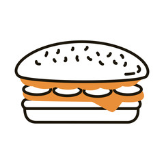 delicious burger fast food line style