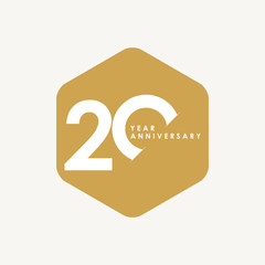 20 Years Anniversary Celebration Vector Template Design Illustration