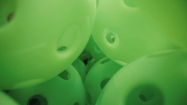Unique view of pickleball balls, created with a probe lens