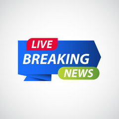 Breaking News Live Label Tag Vector Template Design Illustration
