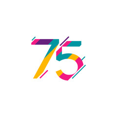 75 Years Anniversary Celebration Vector Template Design Illustration