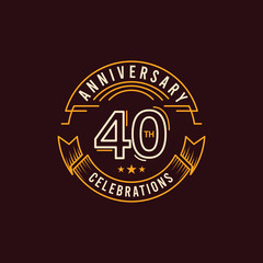 40 Years Anniversary Celebration Vector Template Design Illustration