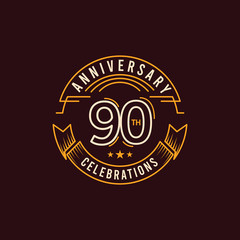 90 Years Anniversary Celebration Vector Template Design Illustration