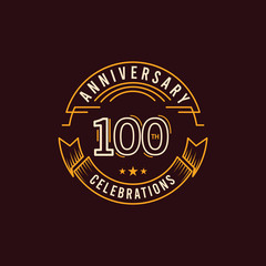 Fototapeta na wymiar 100 Years Anniversary Celebration Vector Template Design Illustration
