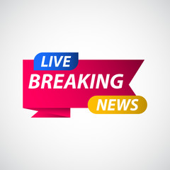 Breaking News Live Label Tag Vector Template Design Illustration