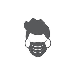 Face mask icon on white background