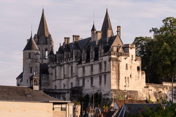 Naklejka na ściany i meble Beautiful royal city of Loches, and its Chateau de Loches in the Loire Valley (France)
