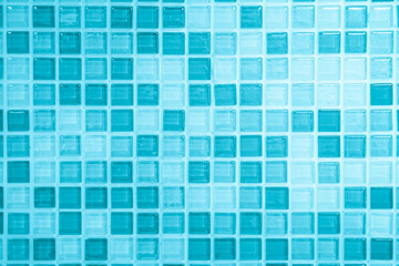Blue pastel ceramic wall and floor tiles abstract background. Design geometric mosaic texture decoration of the bedroom. Simple seamless pattern for backdrop advertising banner poster or web.