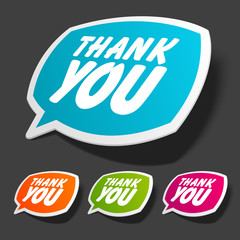 Speech bubbles with Thank You writings vector illustration