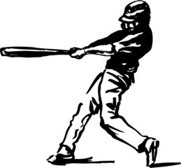 Fototapeta premium Hand sketch baseball player