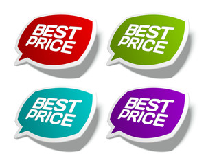 Speech bubbles with best price offer vector illustration