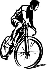 Hand sketch cyclist