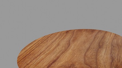 3D rendering perspective minimal round table on clear background.