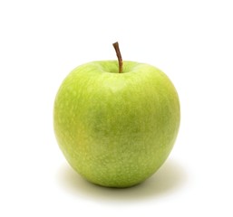 Green apple on white background