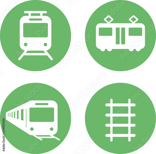 電車のアイコンのセット シンプル ベクター Wall Mural Yugoro 電車のアイコンのセット シンプル ベクター Wall Mural Yugoro
