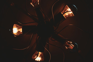 vintage lamp light bulb interior decoration in room