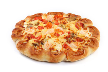Pizza isolated on white background with clipping path.
