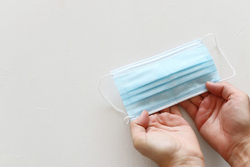 medical face mask . protection against virus, flu and coronavirus. Healthcare and surgical defence