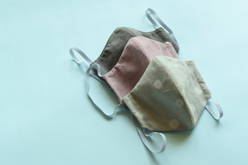 face protective mask handmade from fashion fabric cloth