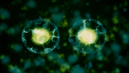 cell reproduction, infection and disease, coronavirus, epidemic concept, 3d render