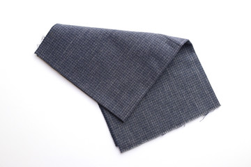 blue fabric cloth isolated on white background