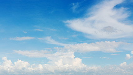 dramatic cloud moving above clear blue sky, cloudy day weather background
