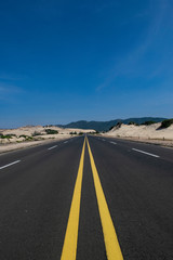 Naklejka premium road in sand bar nha trang, vietnam, asia