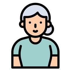 Old woman vector illustration, filled style icon