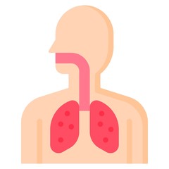 Virus and Pneumonia vector illustration, flat style icon
