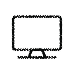 Computer monitor hand drawn line icons. Stroke vector elements for trendy and modern design. Vector hand drawn line icons isolated on a white background. Vector illustration