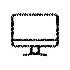 Computer monitor hand drawn line icons. Stroke vector elements for trendy and modern design. Vector hand drawn line icons isolated on a white background. Vector illustration