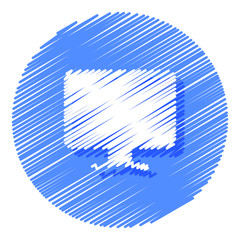 Computer monitor hand drawn icons. Vector elements for trendy and modern design. Hand drawn icons isolated on a white background. Vector illustration. Vintage icon