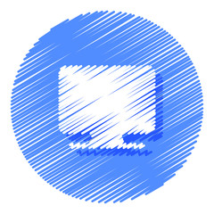 Computer monitor hand drawn icons. Vector elements for trendy and modern design. Hand drawn icons isolated on a white background. Vector illustration. Vintage icon