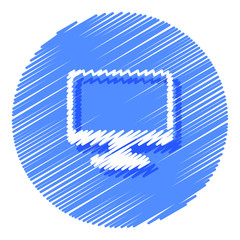 Computer monitor hand drawn icons. Vector elements for trendy and modern design. Hand drawn icons isolated on a white background. Vector illustration. Vintage icon