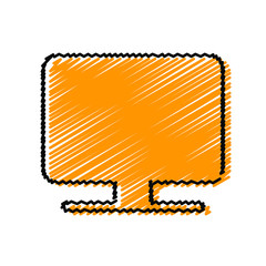 Computer monitor hand drawn icons. Stroke vector elements for trendy and modern design. Vector hand draw icons isolated on a white background. Vector illustration