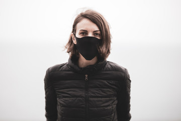 Woman wearing face mask during coronavirus outbreak