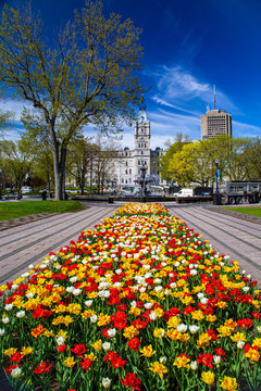 Quebec, Canada, Garden, Park, Flowers, Architecture, Flower, Building, Europe, City, Spring, Travel, Tulip, Church, Summer, Landscape, House, Landmark, Castle, Green, Sky, France, Nature, Palace, Tree