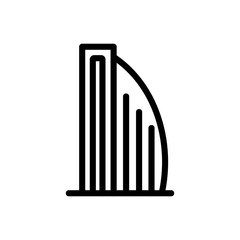 skyscraper icon vector. skyscraper sign. isolated contour symbol illustration