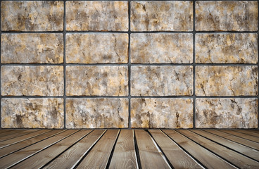 room with brick wall