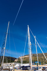 Obraz premium Port Ginesta harbor in Barcelona, Catalonia, Spain.