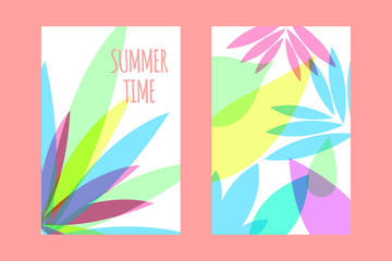 posters with tropical leaves