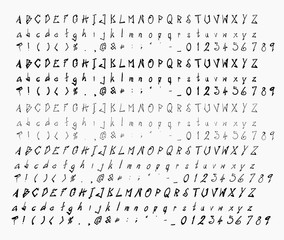 Hand drawn letters vector alphabet set eps10