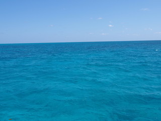 Clean water between Isla Mujeres and Cancun city in Mexico