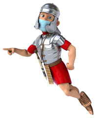 Naklejka premium 3D illustration of a cartoon character with a mask