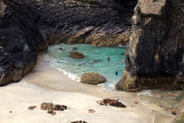 Lizard (England), UK - August 16, 2015: Lizard Peninsula area and beaches, Cornwall, England,...